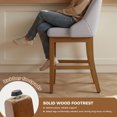 thumbnail image 5 of Set of 2 Upholstered Counter Height Bar Stools in Sleek Faux Leather with Solid Rubberwood Legs for Kitchen Island, 5 of 8