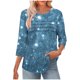thumbnail image 2 of Heisall Womens Tops 3/4 Sleeve Round Neck Loose Casual Tshirts Striped Print Pullover, 2 of 6