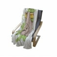 thumbnail image 4 of Sloth Soft Flannel Fleece Throw Blanket, Relax Life is Inspirational Illustration of Tropical Mammal on Tree Branch, Cozy Plush for Indoor and Outdoor Use, 60" x 80", Green Tan Yellow, by Ambesonne, 4 of 6
