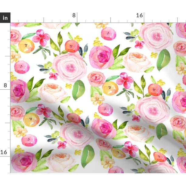Spoonflower Fabric Spring Peonies Roses Poppies Small Flowers