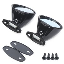 Universal Classic Auto Car Door Side Wing Mirror & Gaskets Vintage Black L R Adjustable Classic Door Wing Side View Car Mirrors Left & Right W/Gaskets Set Car Door Side Mirror & Gaskets Vintage Black