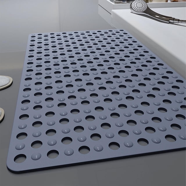 Alfombrilla de bañera antideslizante Ljstore, cuadrada, para ducha, extragrande, antideslizante, para baño de ancianos y niños, con orificios de drenaje y ventosas fuertes, lavable a máquina.
