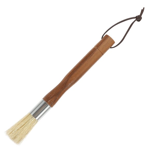 WHAMVOX Dense Bristle Coffee Brush, Light Brown, Wood Handle, Non-Slip, Ideal for Home Espresso