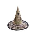 thumbnail image 2 of Fllostpr Halloween Moth Witch Hat, Quilted Embroidered Hat Dcor for Parties Renaissance Fairs Gothic Gatherings Themed Dress-Up, 16.9x11.8", 2 of 6