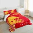 thumbnail image 3 of jejeloiu Rugby Helmet Pattern Full Size Comforter Sets,Yellow Red Bedding Sets For Boys Teens Reversible 3pcs, 3 of 8