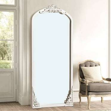 MAYEERTY 71"x 30" Vintage Arch Full Length Mirror, White