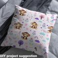 thumbnail image 3 of Monkey Fabric,Cute Wild Animal Upholstery Fabric for Quilting Sewing,Girls Dreamy Stars Floal Decorative Fabric,Colorful Kawaii Indoor Outdoor Fabric Leaf Plants Flowers Decor,10 Yards, 3 of 5