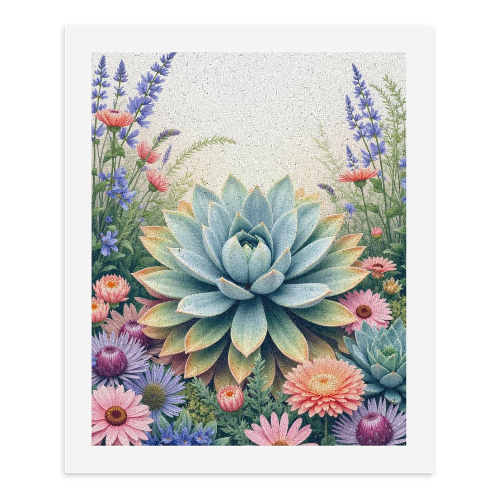 Paint By Numbers Kit for Adults Beginner - Succulent Garden Floral Scene Art DIY Canvas Painting Kits for Adults, Frameless Paint By Number for Adults for Home Wall Decor 16x20 Inch