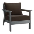 thumbnail image 4 of WestinTrends Avalon Outdoor Modern HDPE Patio Club Chairs with Deep Seat Cushions (Set of 2), Gray/Brown, 4 of 5