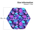 thumbnail image 2 of Lsque Flower Happy Skull Pattern 4" Drink Coasters Set of 4, PVC Leather Absorbent Coasters, Table Coaster Set Decorative Coffee Cup Coasters Housewarming Gift -Hexagon, 2 of 6
