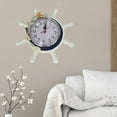 thumbnail image 2 of Reloj de pared de madera con ancla náutica, estilo mediterráneo, para decoración del hogar Azul, 2 of 9
