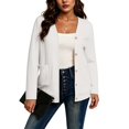 thumbnail image 2 of Lixiuxyad Women Long Sleeve Open Front Cardigan Knit Button Up Cardigan with Pockets Fall Outfits,White, 2 of 6