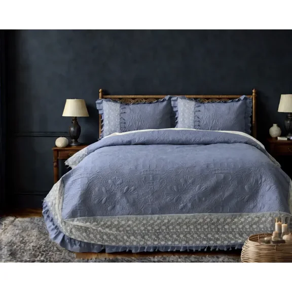 Aura Decor Bedspread Sets, Blue, Full