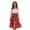 Red, variant on Unir Women Red Floral Tiered Chiffon Midi Skirt Elastic Waist Pocket Vacation Flowy Casual Bottom 1PC S-XXL Plus Size Friendly