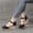 Black, variant on Women's Dress Sandals Beige Wedge Summer Plus-size Clasp Solid Color Straw Woven Linen Wedge Sandals Mothers Day