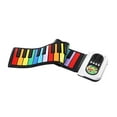 thumbnail image 4 of Teclado de piano enrollable, piano enrollable portátil, piano de viaje, teclado de piano eléctrico para regalo de vacaciones, sala de estar, hogar, 49 teclas de color, 4 of 9