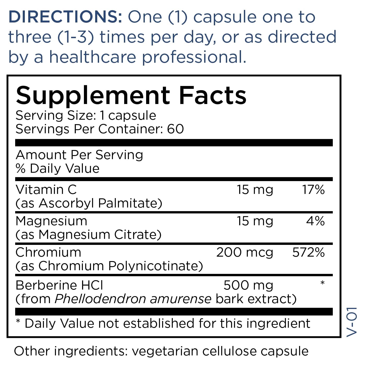 Metabolic Maintenance Berberine + Chromium - 500 mg Berberine HCl Complex with 200 mcg Chromium - Metabolic & Cellular Energy Support - AMPK & Cellular Energy Formula - 60 Servings - 60 Capsules