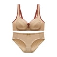 thumbnail image 1 of Clothing Set, Womens Large Size Wireless Bra Back Button Push Up Bra Set, 1 of 2