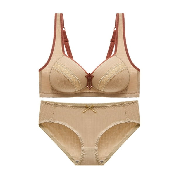 Conjunto de sujetador push up con botones en la espalda y sin aros de talla grande para mujer, traje a juego para mujer