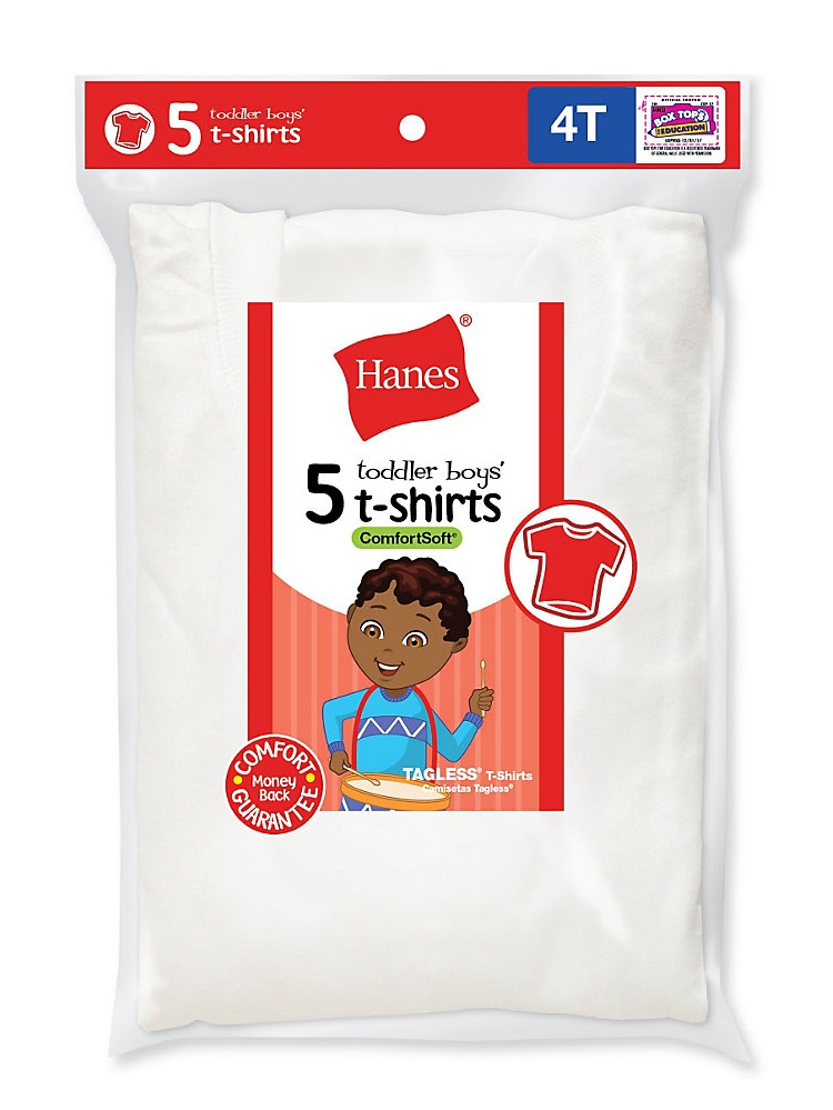 Hanes Hanes Toddler Boys' Crew Undershirts 5Pack, Color White, Size