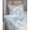 thumbnail image 2 of Ambesonne Spring Fitted & Top Sheet Set with Sham, Floral Dreamy Branch, Soft Blue White, 2 of 4