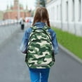 thumbnail image 6 of FORMRS Unisex Backpack Elementary School Travel Bookbag with Reflective Stripes, Light Green Camouflage Design, 6 of 7