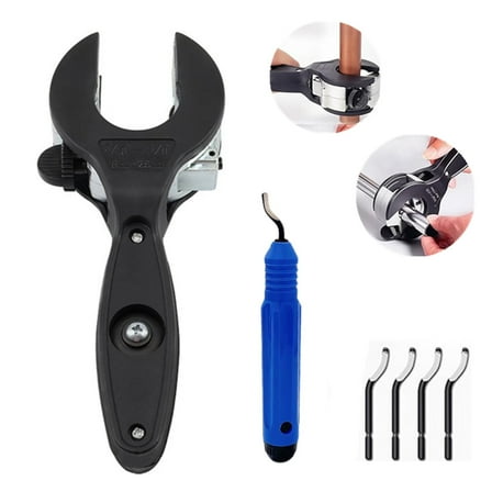Ratcheting Tubing Cutter, Copper Pipe Cutter, Tubing Cutter 5/16" To 1 1/8", 2 in 1-360° Close Quarters Tube Compact Cutter with Deburring Tool,  Cutter Tool for  Copperand Metal Pipes.