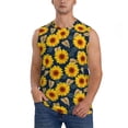 thumbnail image 2 of Lsque Sunflowers Print Men's Cotton Blend Sleeveless Muscle Shirts (S-3XL)- Moisture Wicking, Odor Protection, UPF 30+,XX-Large, 2 of 8