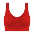 thumbnail image 4 of Sports Bras for Women Large Bust Seamless Comfort Wire-Free Bra 5-Pack Soft Breathable Racerback for Gentle Lift Red (3XL) Up To 65% Off!, 4 of 5