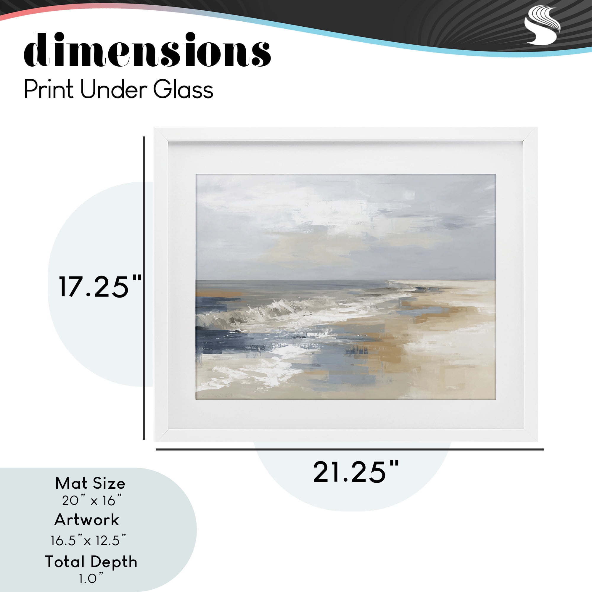 Stupell Industries Tranquil Beach in Neutrals White Framed Print Under Glass, design by Kim Curinga