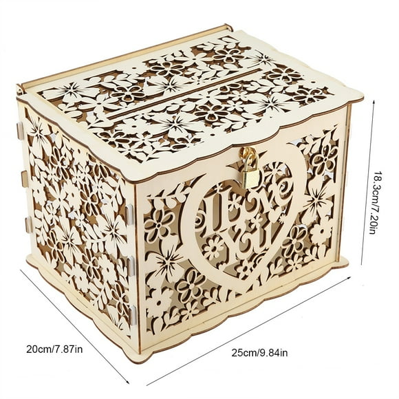 Peahefy Wedding Card Box with Keys DIY Money Gift Box For Birthday Party, Wedding Card Box, DIY Card Box