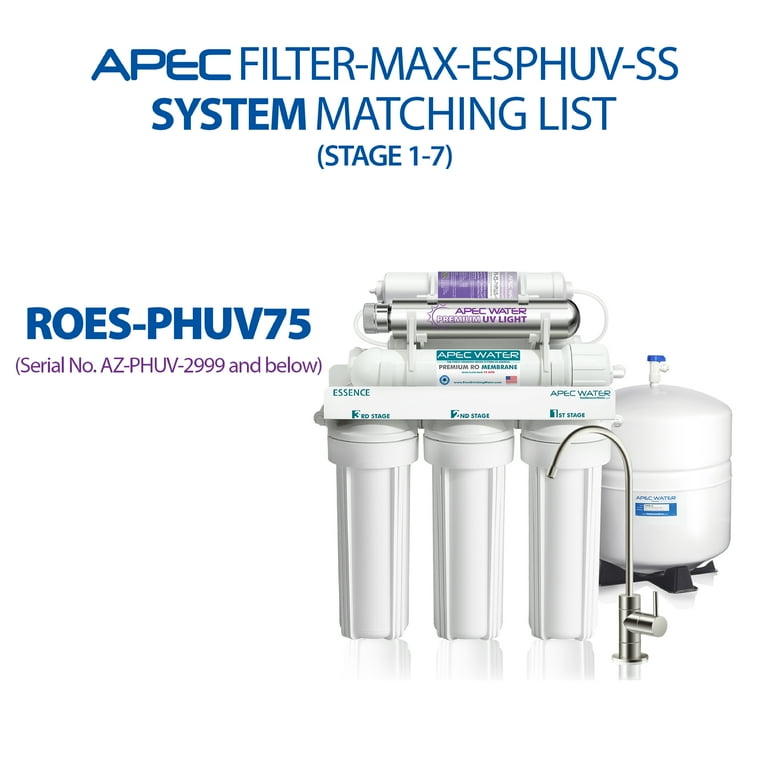 Essence Complete Replacement Filter Set for ROES-PHUV75 pH Enhanced UV Sanitizing 7-Stages RO Water System Essence Complete Replacement Filter Set for ROES-PHUV75 pH Enhanced UV Sanitizing 7-Stages RO Water System