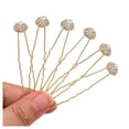 thumbnail image 1 of Ammei Horquillas para el pelo para novia, juego de 6 horquillas estilo con diamantes de imitación brillantes para fiestas de boda (dorado), 1 of 5