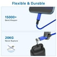 thumbnail image 4 of Cshidworld USB C Cable Charge Cable, 3 Pack 3/6/6ft Long Charger, Premium Nylon Charging Cord Compatible with iPhone 15 Samsung Galaxy Note 10/10+ Plus/9/8, S20 S10 S9 S8 Plus,(Blue), 4 of 7