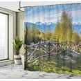 thumbnail image 5 of Ambesonne Landscape Shower Curtain, Snowy Alps Mountain, 69"Wx75"L, Green Blue, 5 of 5