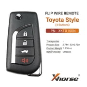 5x Xhorse Universal Wired Flip Remote Key Toyota Style Key 4 Button XKTO10EN