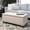 Wheat, variant on Storage Ottoman | Great for Hobby Room Storage | Polyester Fabric and Dark Brown Leg Finish | Alleviates Storage Difficulties