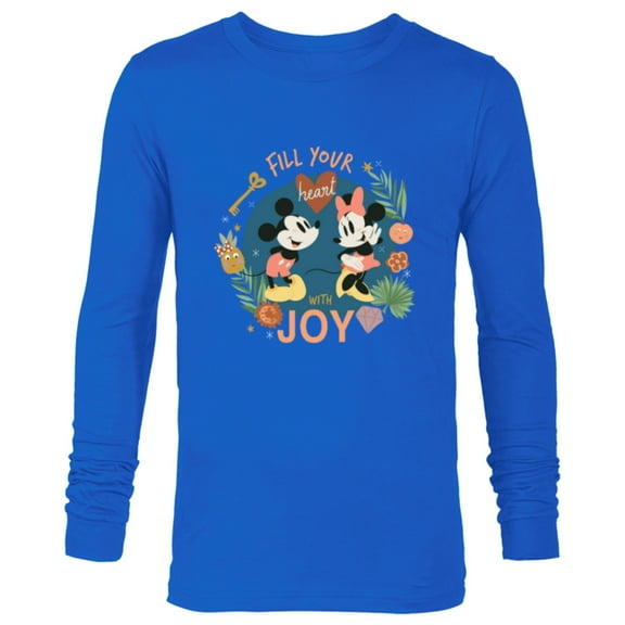 Disney Mickey & Minnie Fill Your Heart with Joy - Long Sleeve T-Shirt for Men - Customized-Navy