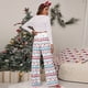 thumbnail image 5 of Pantalones casuales con cordones para mujer de Europa y América, pantalones holgados con cordones y estampado navideño a la moda, 5 of 6