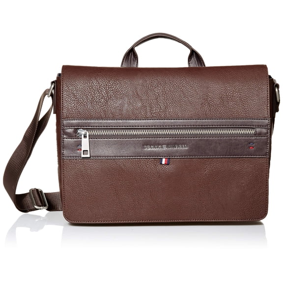 Tommy Hilfiger Men's Leo Messenger Bag, Dark Chocolate, One Size US