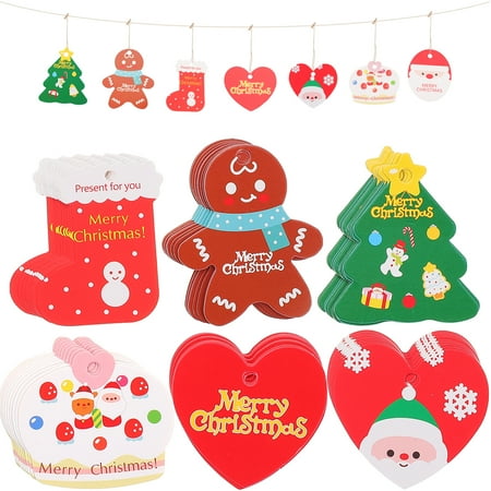 

BESTONZON 70pcs Christmas Tree Hanging Paper Tags Pendant Gift Tag Cards Xmas Decor