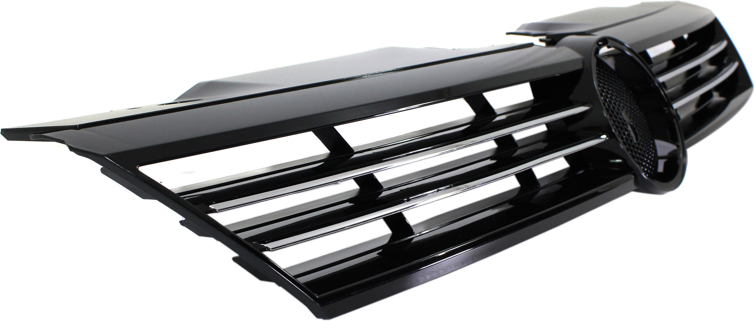 Grille Assembly Compatible With 2011-2014 Volkswagen Jetta Sedan Chrome Shell with Painted Black Insert
