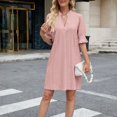 thumbnail image 3 of Women's Ruffle Sleeve Dress - V Neck Casual Flowing Dress 2025 A Line Summer Dress, 3 of 8