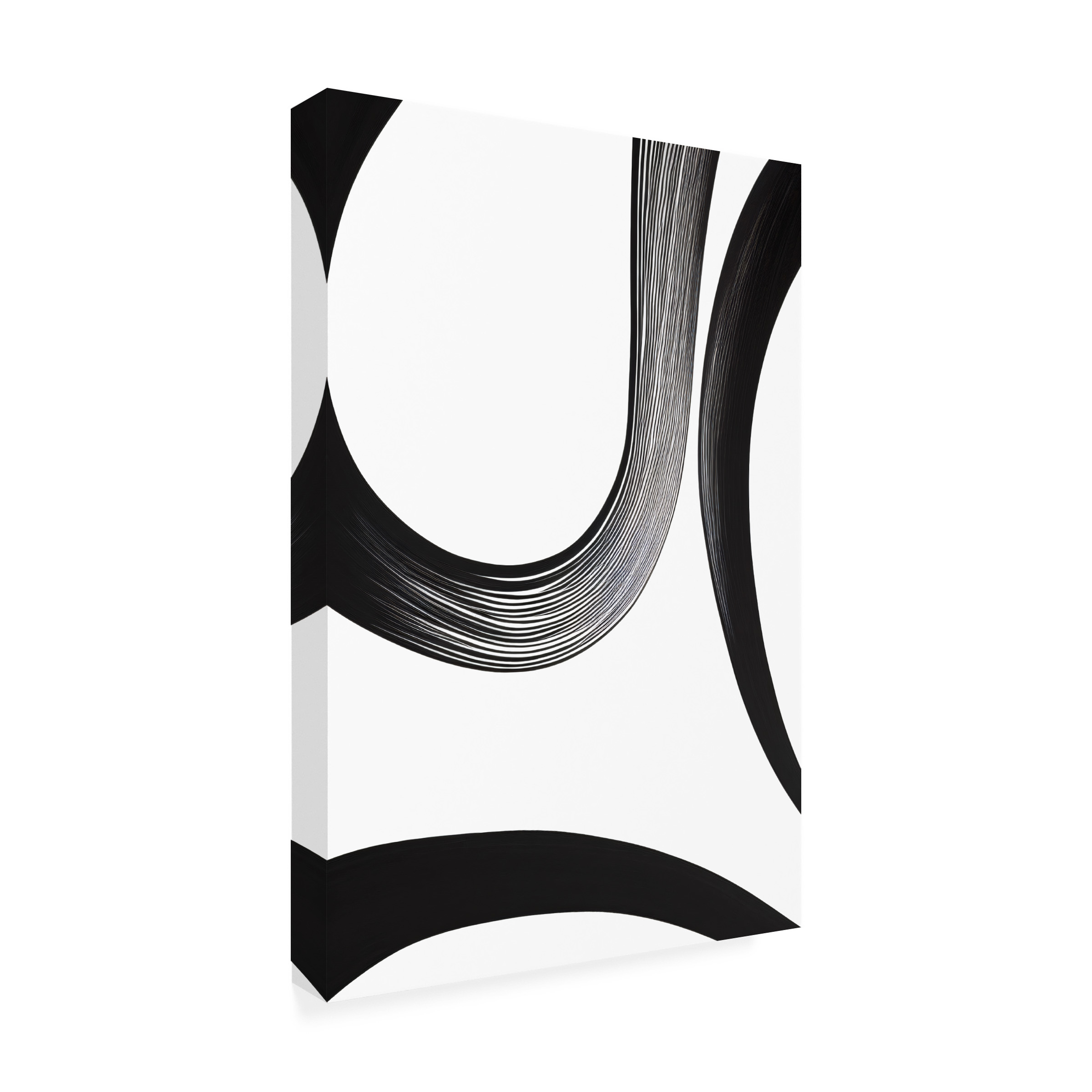 Canvas Wall Art - Ray Heere 'Black White Bold Strokes 23' Wall Art for Living Room, Bedroom, or Office DÃ©cor by Trademark Fine Art - 12 x 19 Inches