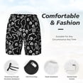 thumbnail image 3 of Balery Skeletons Dancing Mens Swim Trunks Swim Shorts for Men Quick Dry Inseam Beach Shorts with Compression Liner Pocket-Large, 3 of 9