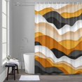 thumbnail image 5 of Gradient Ocean Bathroom Shower Curtain, Waves Orange Gray Gradient Waves Waterproof Washable Soft Bath Curtain for Bathtub Decor with 12 Hooks&Grommet, 72x72 Inch, 5 of 9