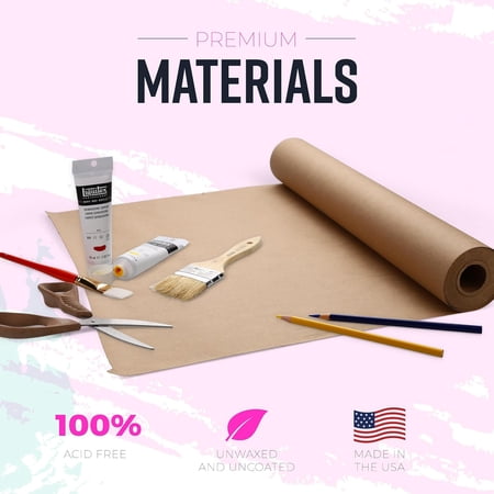 Bryco Goods 36 Inch x 200 Feet - Large Brown Kraft Paper Roll - Made in USA - Ideal for Gift Wrapping, Packing, Shipping, Wall Art, Crafts, Bulletin Boards, Floor Cover or Table Runner
