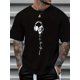 thumbnail image 1 of Camiseta informal con estampado musical: cómoda camiseta de manga corta con estampado musical - Camiseta informal de cuello elástico para hombre, ideal para practicar deporte., 1 of 5