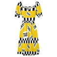 thumbnail image 4 of York Yellow Taxi Cab Pattern Sleeveless Dress summer dress for women clothes, 4 of 6