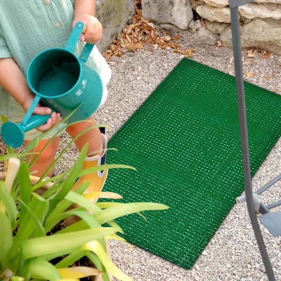 Evideco Green Pixie Polyethylene Door Mat 24x16 Inches - Weather Resistant - Outdoor - Front Door Mat for Entryway, Porch, Patio
